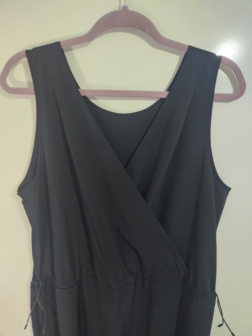 Title Nine Sleeveless Black Jumpsuit with Wrap Front, Size Large - Picture 6 of 14